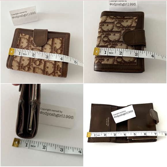 Vintage 70s Christian Dior Diorissimo oblique monogram wallet Leather canvas - Picture 10 of 16